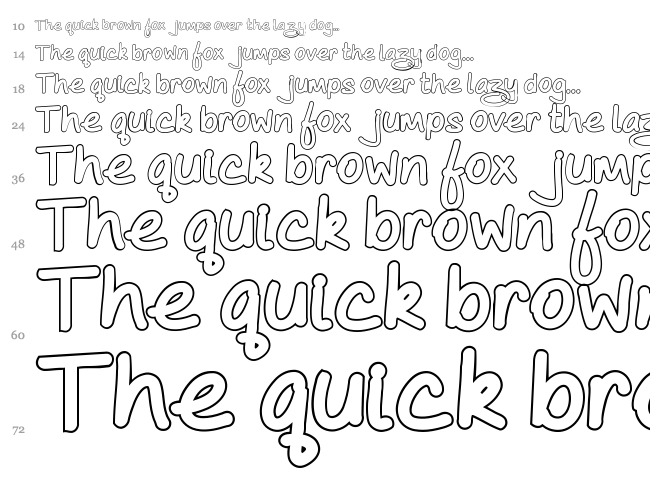 As Cute As Comic font waterfall